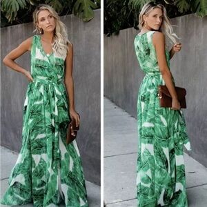 VICI Diana Palm Print Key Largo Flowing dress size Small